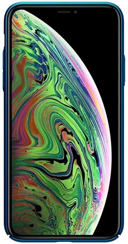 Nillkin Super Frosted Shield - dėklas skirtas Apple iPhone 11 Pro Max su wycięciem na logo Peacock Mėlyna