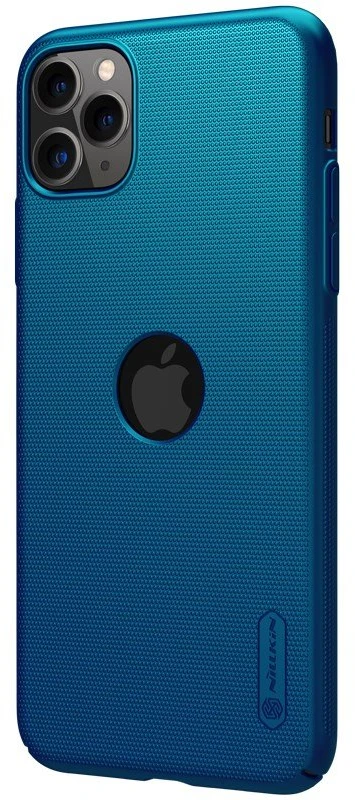 Nillkin Super Frosted Shield - dėklas skirtas Apple iPhone 11 Pro Max su wycięciem na logo Peacock Mėlyna