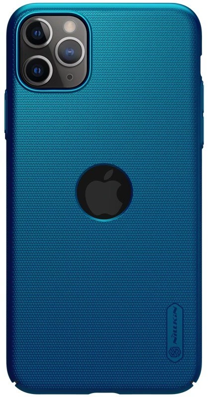 Nillkin Super Frosted Shield - dėklas skirtas Apple iPhone 11 Pro Max su wycięciem na logo Peacock Mėlyna