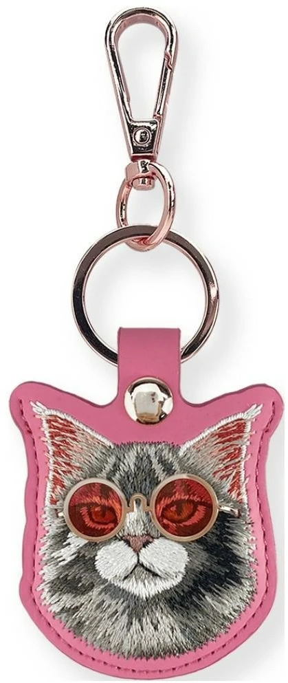 Dėklas locatorr Nimmy Glasses Cool and Cute Cat rožinės spalvos