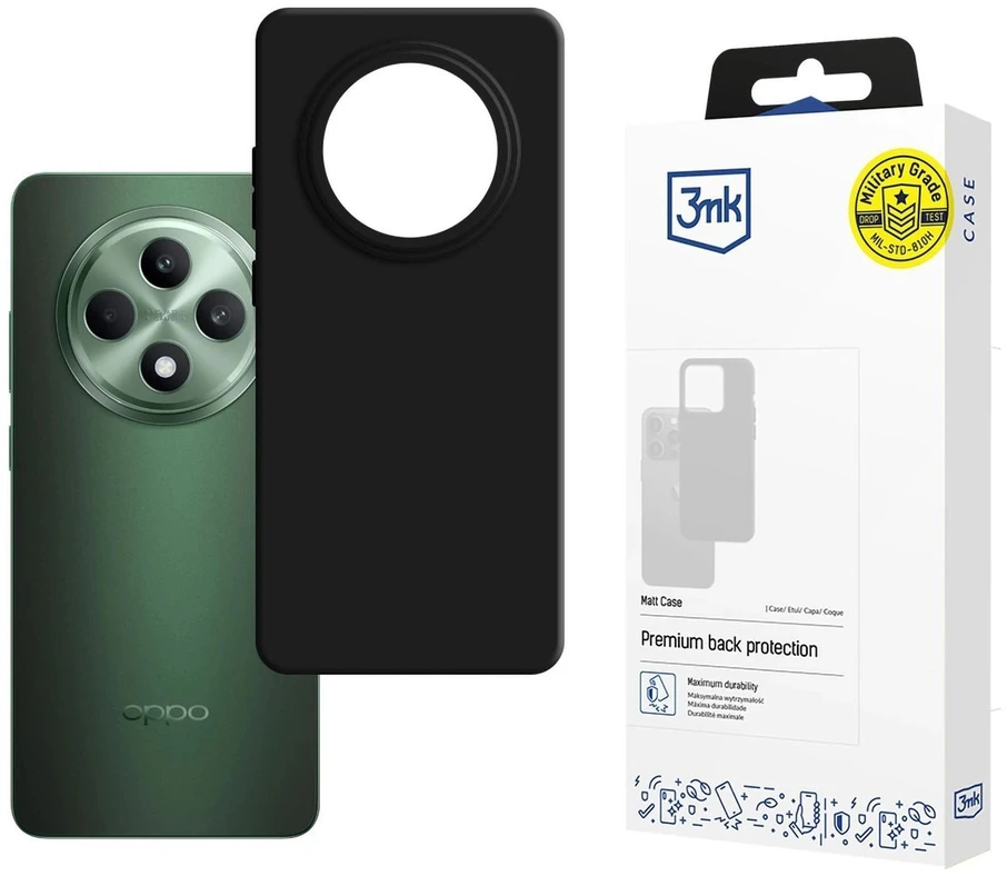 3MK Matt Dėklas Oppo Reno 12 F juodos spalvos