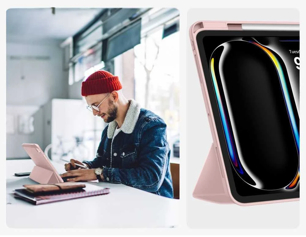 Tech-Protect SC Pen Case for iPad Pro 13” 7 / 8 / 2024-2025 - Rožinė