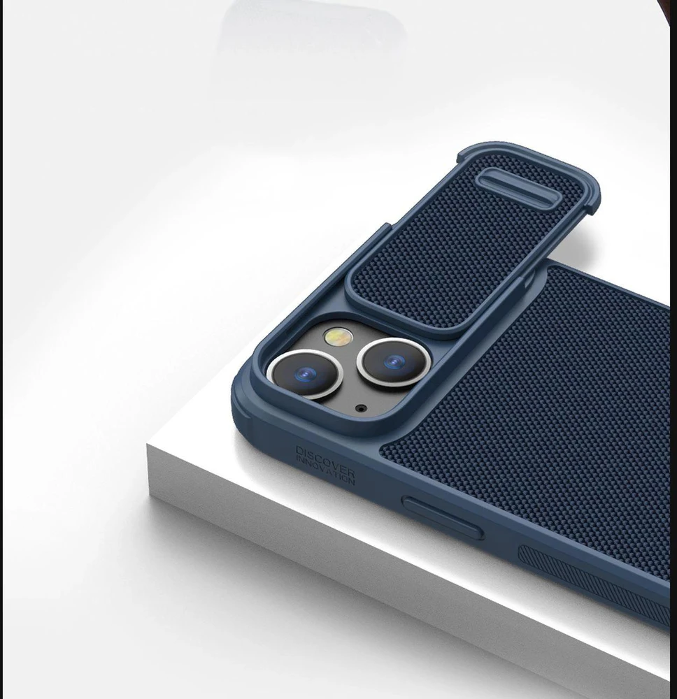 Dėklas [PO grąžinimo] Nillkin Textured S Case iPhone 14 šarvuotas dangtelis su kameros dangteliu žalias