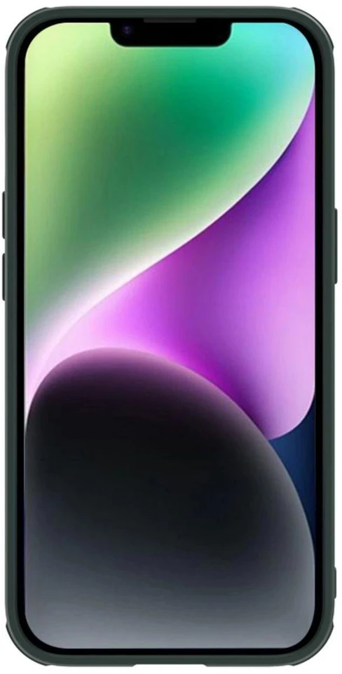 Dėklas [PO grąžinimo] Nillkin Textured S Case iPhone 14 šarvuotas dangtelis su kameros dangteliu žalias