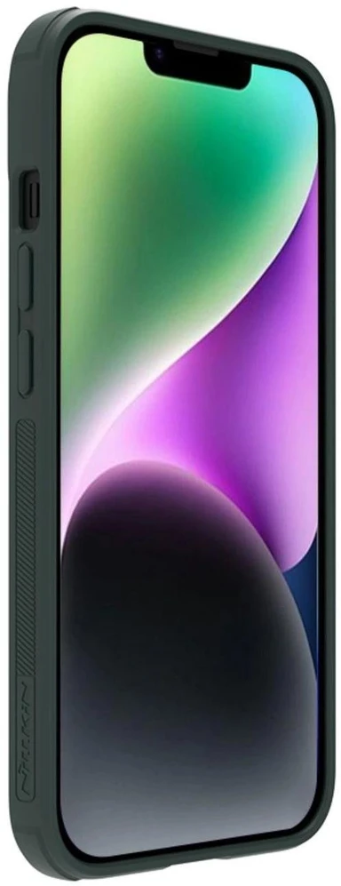 Dėklas [PO grąžinimo] Nillkin Textured S Case iPhone 14 šarvuotas dangtelis su kameros dangteliu žalias