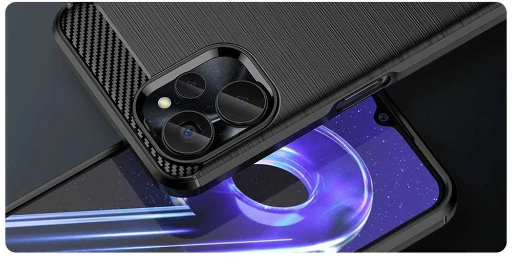 Carbon Realme 10 5G / Realme 9i 5G Flexible silikoninis Carbon dėklas telefonui juodos spalvos