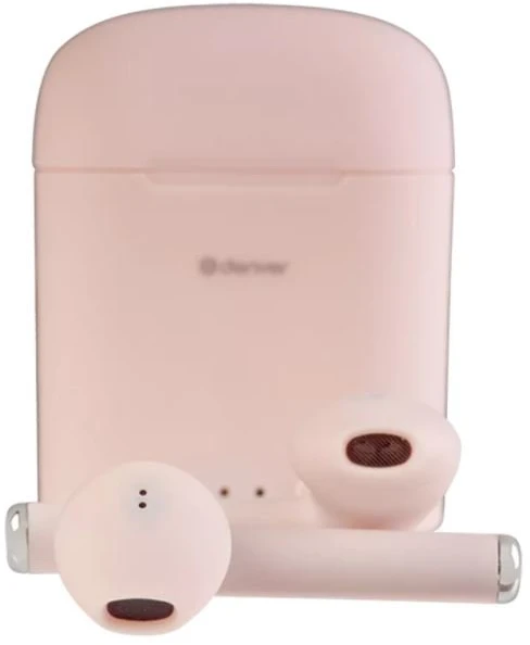 Dėklas Rožinės tikrai belaidės Bluetooth ausinės Denver TWE-46 su mikrofonu