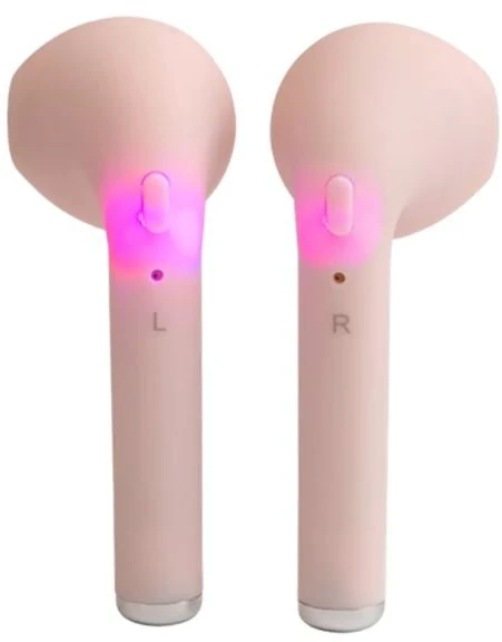 Dėklas Rožinės tikrai belaidės Bluetooth ausinės Denver TWE-46 su mikrofonu