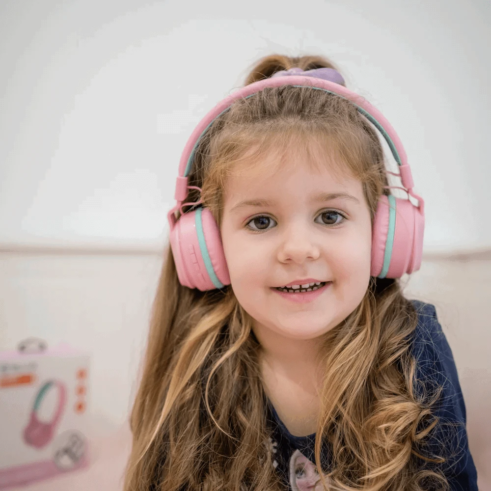 Dėklas Rožinės vaikiškos „Bluetooth“ ausinės „Tellur Buddy“