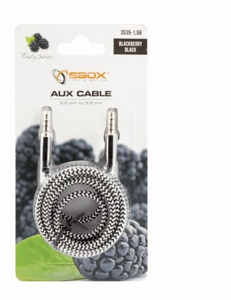 Sbox Technology Kabelis. Sbox 3535-1.5B AUX 3.5mm į 3.5m