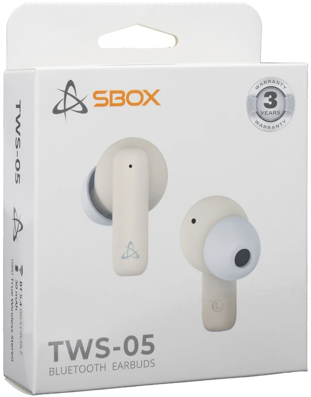 Dėklas Sbox EB-TWS05 rusvai gelsvas Bluetooth ausinės į ausį