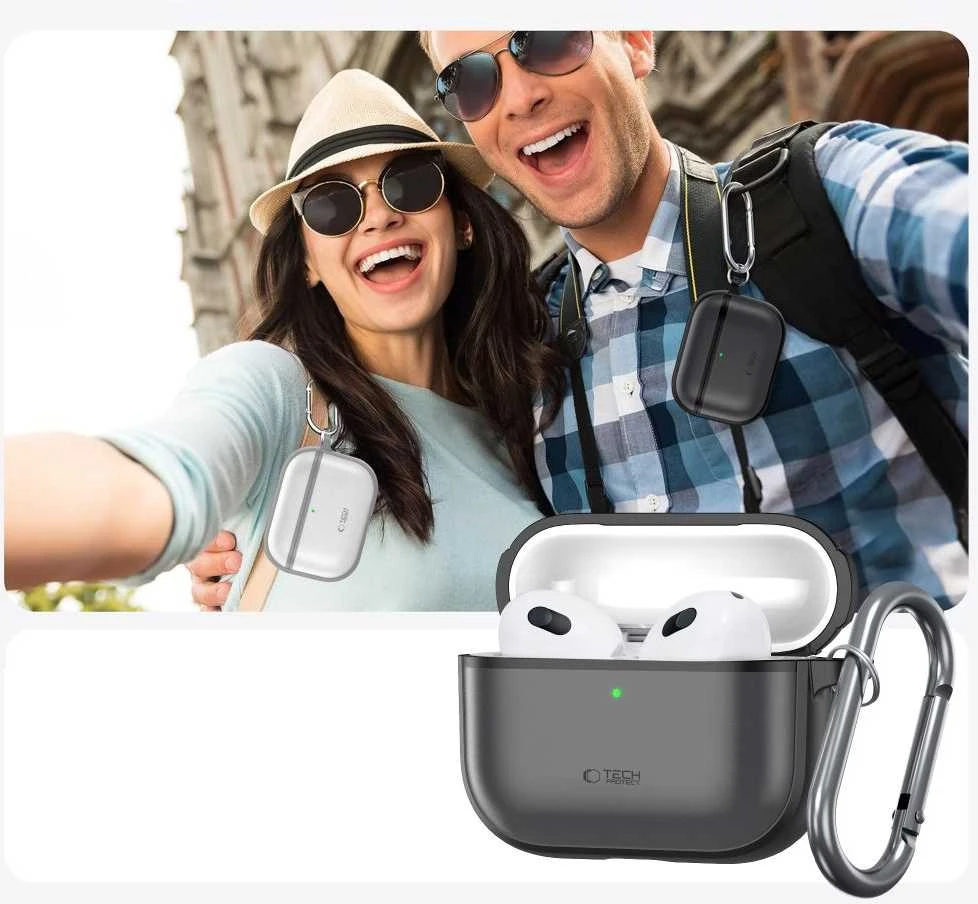 Tech-Protect Silikoninis dėklas for AirPods Pro 3 - Matte Juodas
