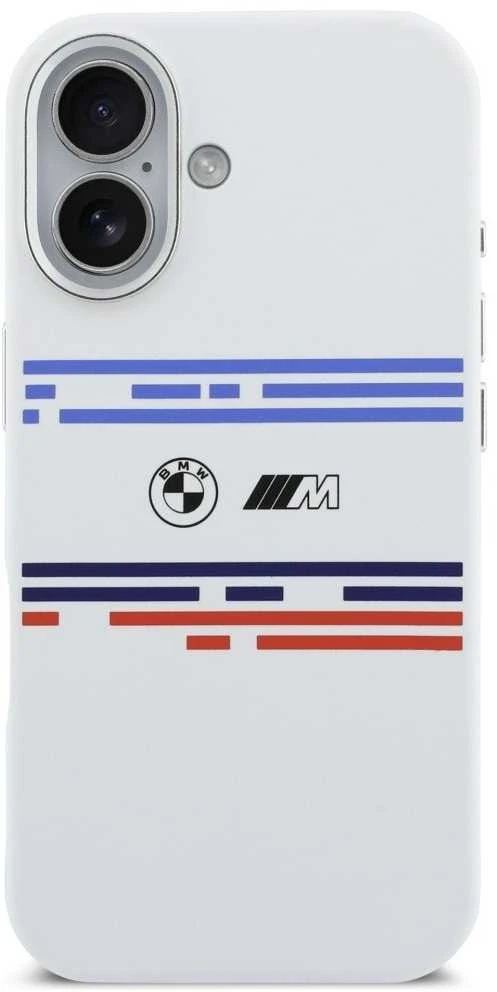 BMW M Silicon Horizontal Line MagSafe dėklas Apple iPhone 17 baltos spalvos