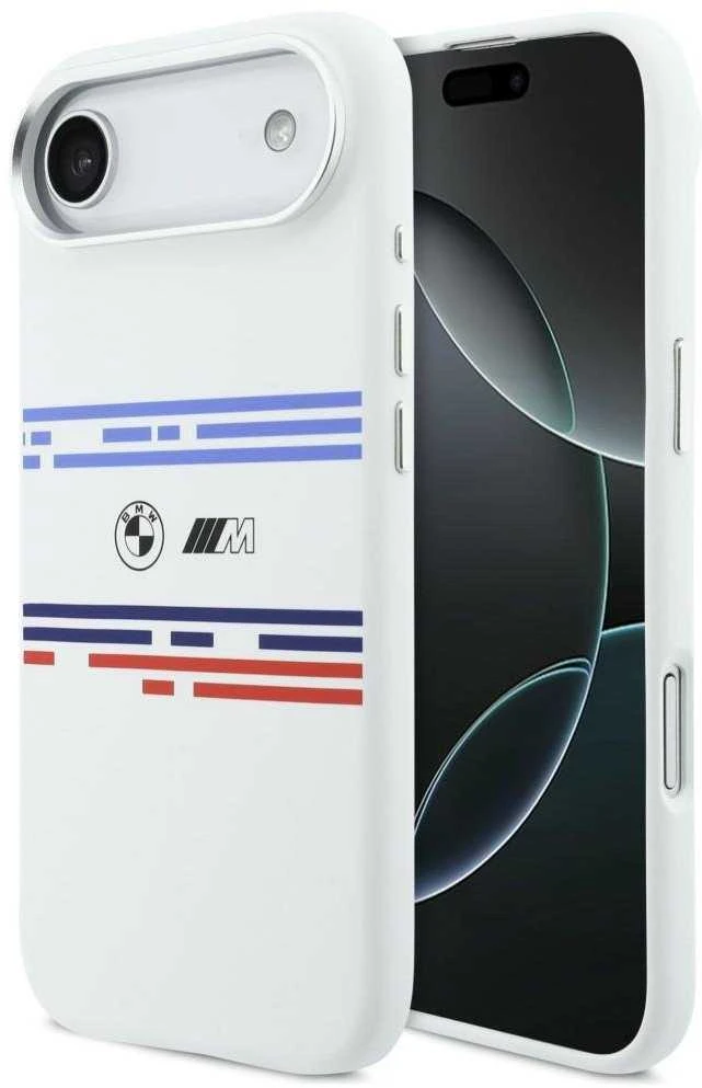 BMW M Silicon Horizontal Line MagSafe dėklas Apple iPhone Air baltos spalvos