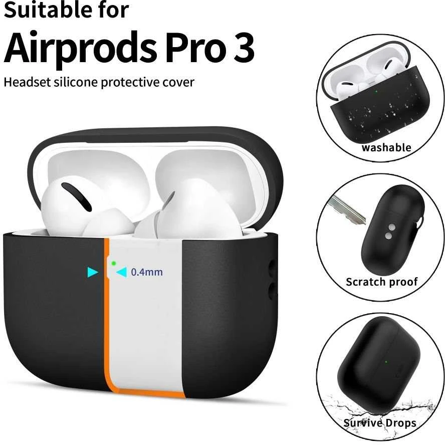 Tech-Protect Silikoninis dėklas for AirPods Pro 3 - Juodas