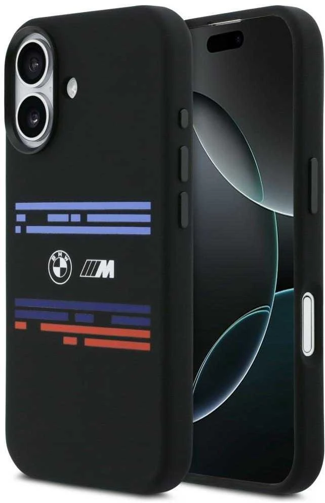 BMW M Silicon Horizontal Line MagSafe dėklas Apple iPhone 17 juodos spalvos