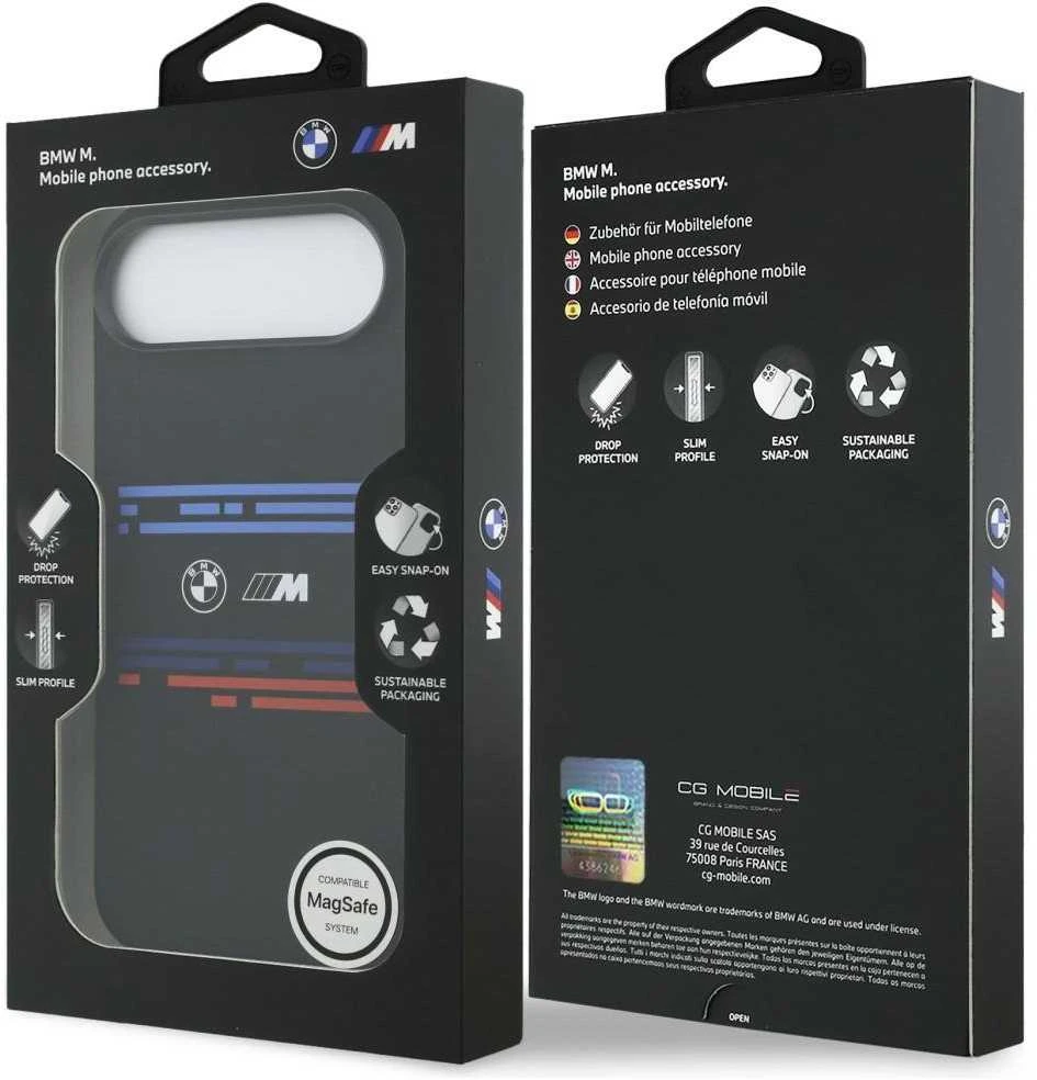 BMW M Silicon Horizontal Line MagSafe dėklas Apple iPhone Air juodos spalvos