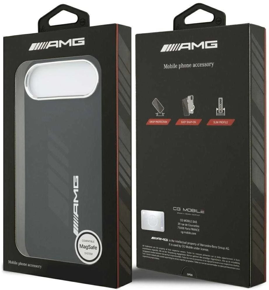 Mercedes AMG Silicone Oversize Rhombs MagSafe dėklas Apple iPhone Air juodos spalvos