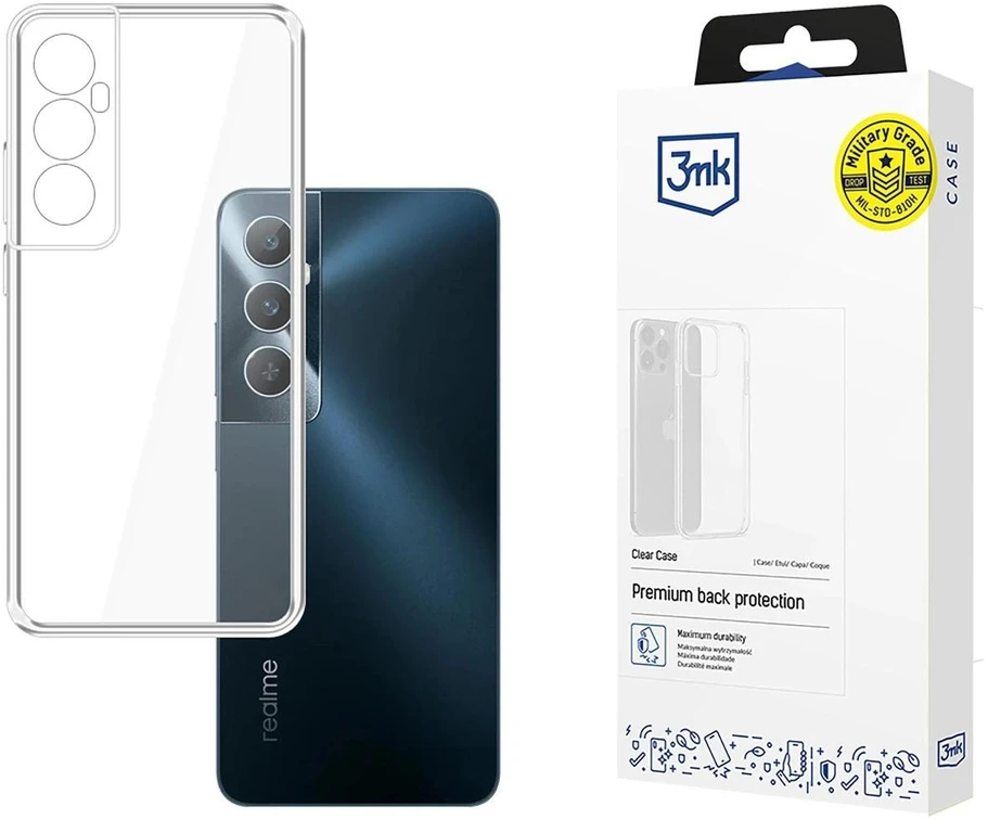 3mk skaidrus dėklas, skirtas „Realme C65“ - permatomas
