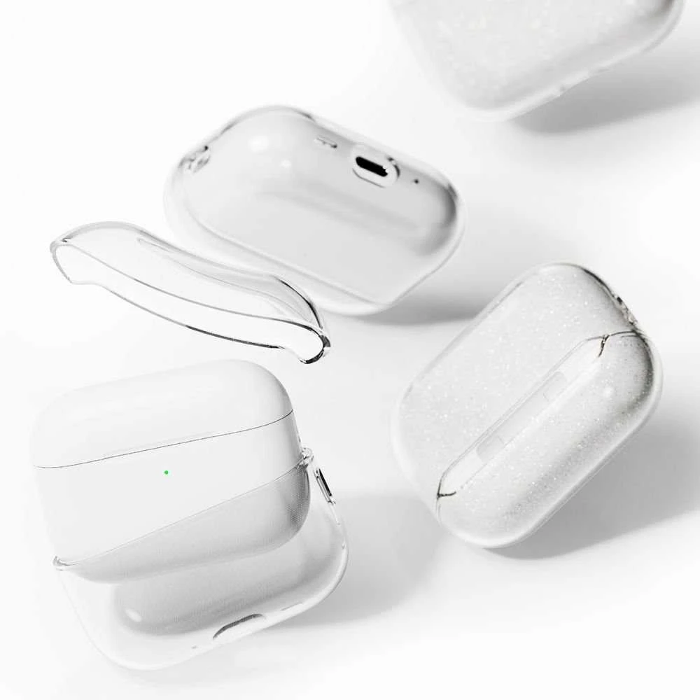 „Ringke AirPods Pro 3“ dėklas, blizgus ir skaidrus