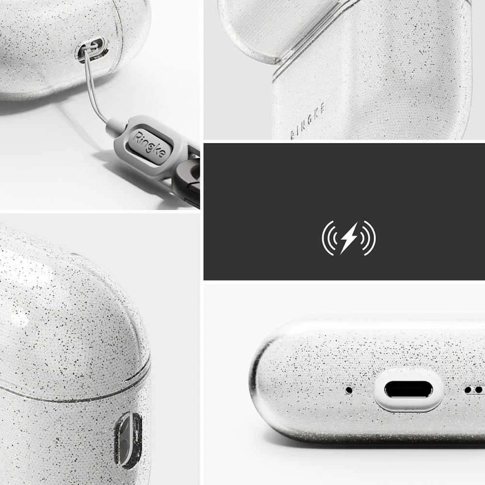 „Ringke AirPods Pro 3“ dėklas, blizgus ir skaidrus