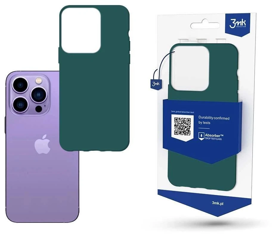 Dėklas 3mk Matt Case Apple iPhone 14 Pro Max tamsiai žalias