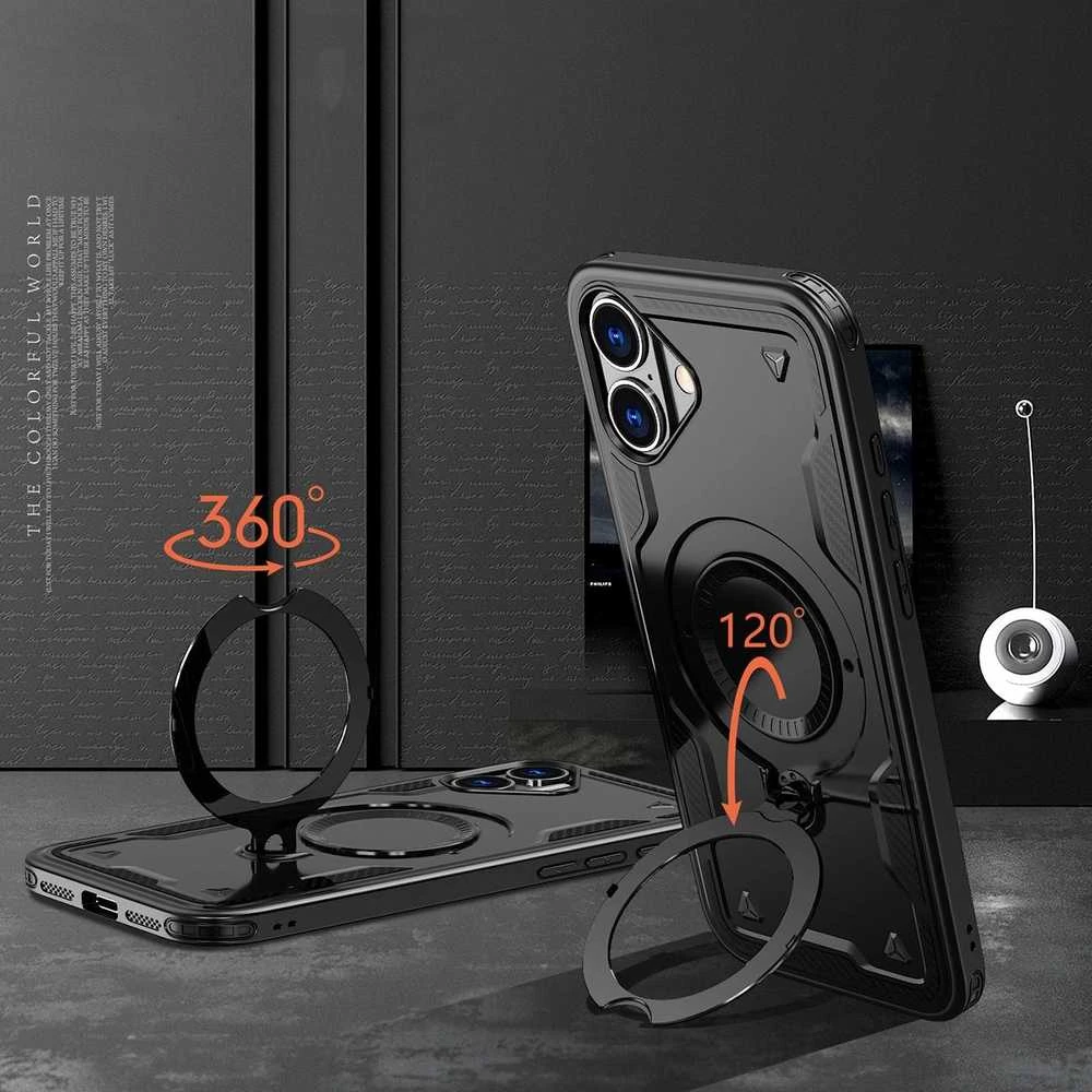 Hurtel Hybrid Armor Trendy MagSafe Apple iPhone 16 – dėklas telefonui juodos spalvos
