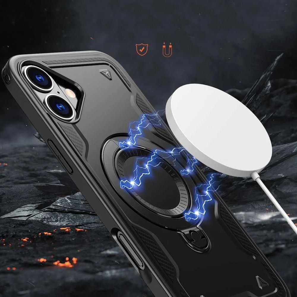 Hurtel Hybrid Armor Trendy MagSafe Apple iPhone 16 – dėklas telefonui juodos spalvos