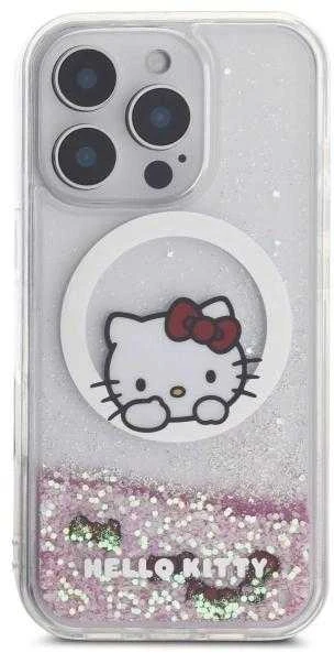 Hello Kitty HKHMP16XLSWKH Apple iPhone 16 Pro Max 6.9″ baltos spalvos kietas dėklas Liquid Glitter Sweet Kitty Bo