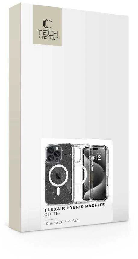 Apple iPhone 16 Pro Max Tech-Protect FlexAir Hybrid MagSafe Glitter dėklas telefonui skaidrus