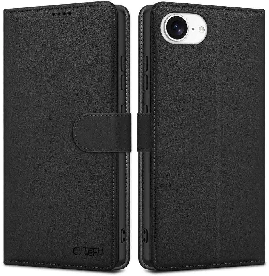 „Tech-Protect“ piniginės dėklas, skirtas „iPhone 16e / 17e“ – matinis juodas