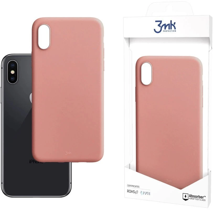 3Mk apsauginis matinis dėklas iPhone X / XS - Rožinė
