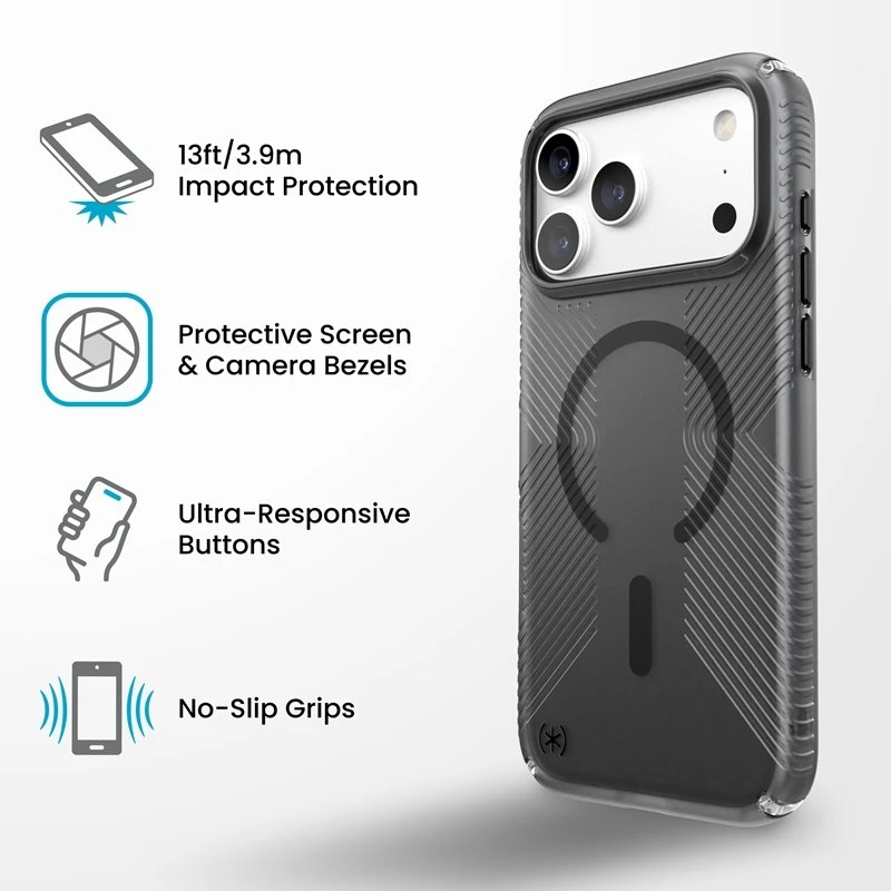 Dėklas Speck Presidio Lux Grip MagSafe iPhone 18 Pro Max / 17 Pro Max, Obsidian