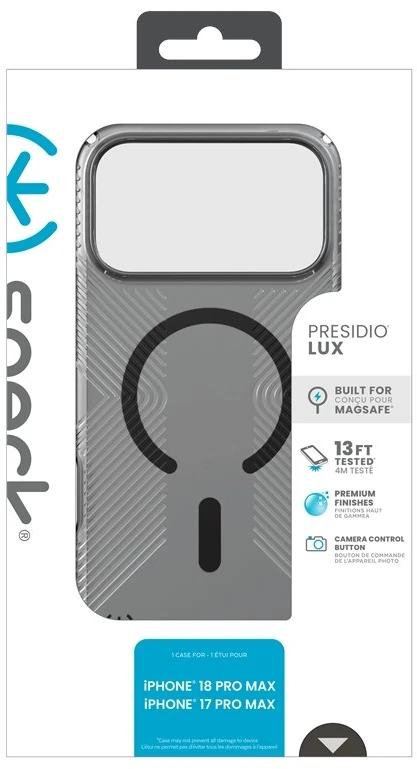 Dėklas Speck Presidio Lux Grip MagSafe iPhone 18 Pro Max / 17 Pro Max, Obsidian