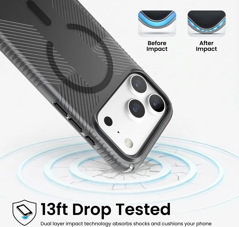 Dėklas Speck Presidio Lux Grip MagSafe iPhone 18 Pro / 17 Pro, Obsidian