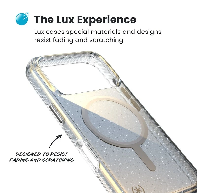 Speck Presidio Lux MagSafe - dėklas skirtas Apple iPhone 17 Pro Hyper Mirror Glitter / Sidabrinis Metallic
