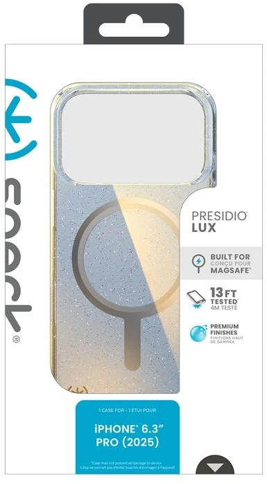 Speck Presidio Lux MagSafe - dėklas skirtas Apple iPhone 17 Pro Hyper Mirror Glitter / Sidabrinis Metallic