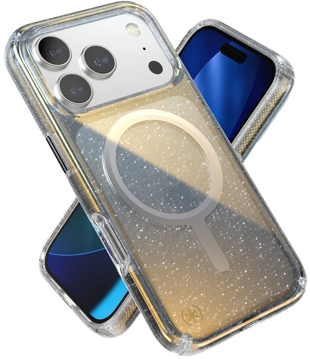 Speck Presidio Lux MagSafe - dėklas skirtas Apple iPhone 17 Pro Hyper Mirror Glitter / Sidabrinis Metallic