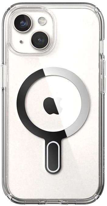 Dėklas Speck Presidio Perfect-Clear ClickLock & Magsafe do iPhone 15 / iPhone 14 / iPhone 13 (Clear / Chrome Finish / Serene Sidabrinis)