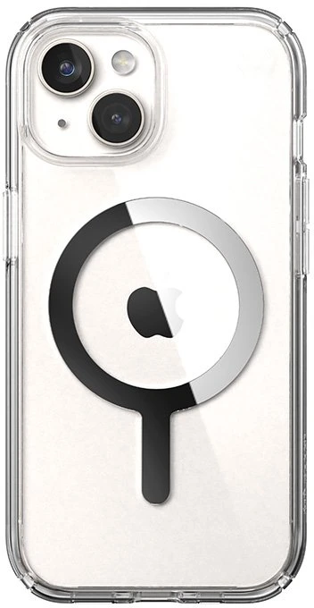 Speck Presidio Perfect-Clear MagSafe - dėklas skirtas Apple iPhone 16e / Apple iPhone 15 / Apple iPhone 14 / Apple iPhone 13 Clear / Chrome Finish / Serene Sidabrinis