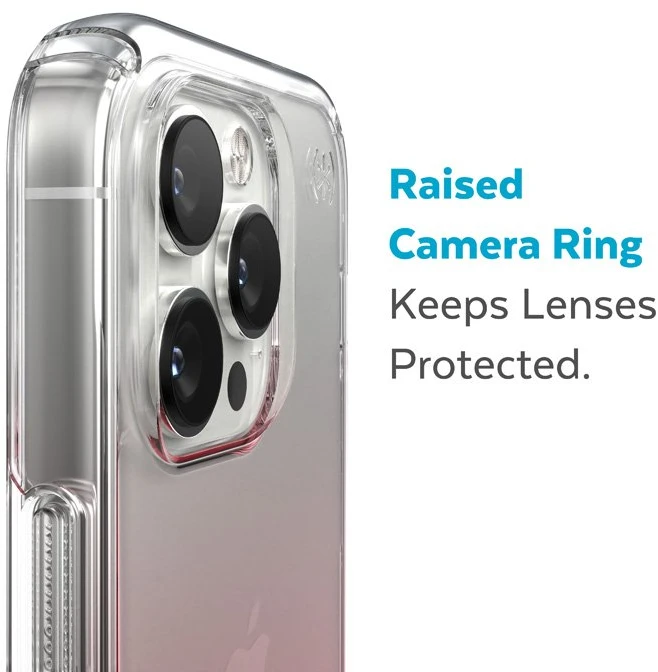 Speck Clear Presidio Perfect-Clear + Ombre - dėklas skirtas Apple iPhone 14 Pro Max su MICROBAN Clear / Vintage Rose Fade