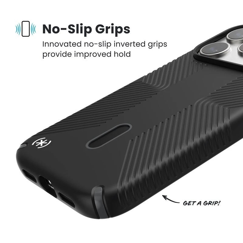 Speck Presidio2 Grip ClickLock & MagSafe - dėklas Apple iPhone 17 Pro Max Juodas / Slate Pilkas / Baltas