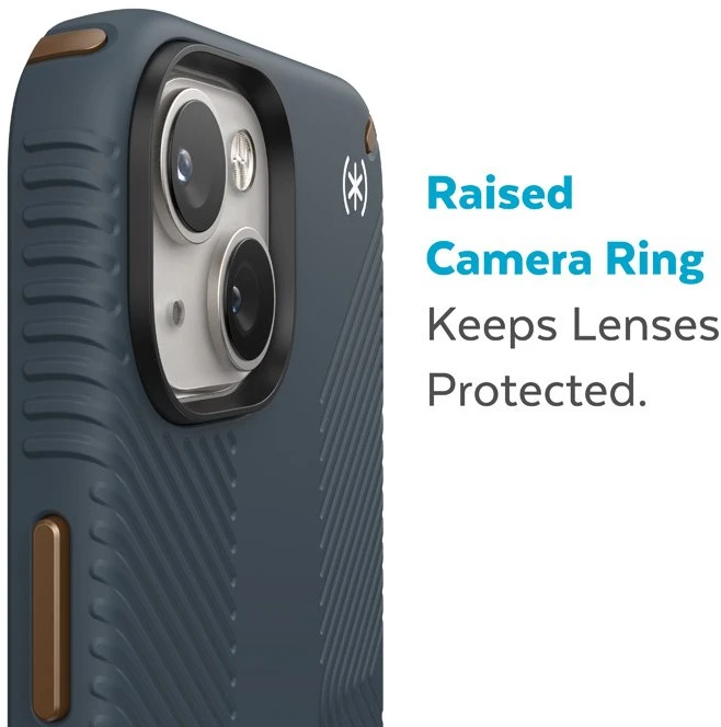 Speck Presidio2 Grip - dėklas skirtas Apple iPhone 15 Plus / 14 Plus su MICROBAN coating Charcoal / Cool Bronze / Slate