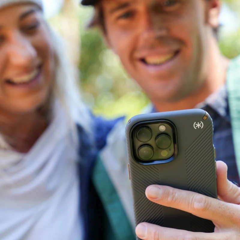 Speck Presidio2 Grip - dėklas skirtas Apple iPhone 15 Plus / 14 Plus su MICROBAN coating Charcoal / Cool Bronze / Slate
