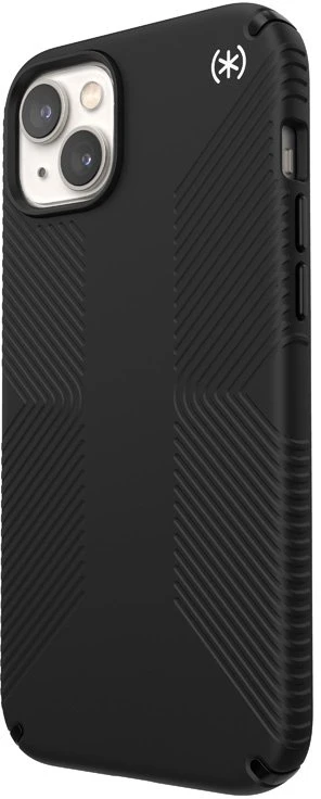 Speck Presidio2 Grip - dėklas skirtas Apple iPhone 15 Plus / 14 Plus su MICROBAN coating Juodas / Juodas / Baltas