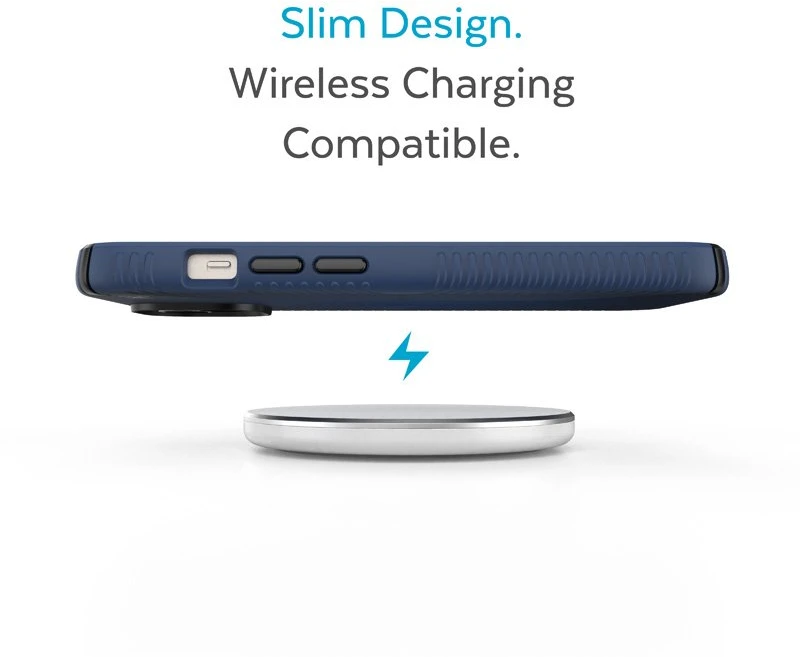 Speck Presidio2 Grip - dėklas skirtas Apple iPhone 15 Plus / 14 Plus su MICROBAN coating Coastal Mėlyna / Juodas / Baltas