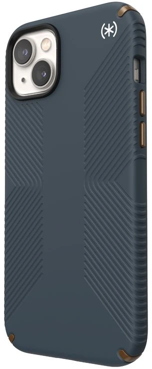 Speck Presidio2 Grip - dėklas skirtas Apple iPhone 15 Plus / 14 Plus su MICROBAN coating Charcoal / Cool Bronze / Slate
