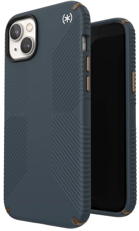 Speck Presidio2 Grip - dėklas skirtas Apple iPhone 15 Plus / 14 Plus su MICROBAN coating Charcoal / Cool Bronze / Slate