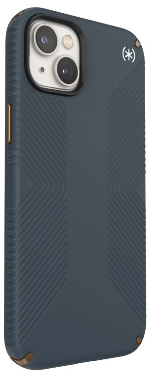 Speck Presidio2 Grip - dėklas skirtas Apple iPhone 15 Plus / 14 Plus su MICROBAN coating Charcoal / Cool Bronze / Slate