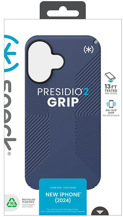 Dėklas Speck Presidio2 Grip do iPhone 16 mėlyna